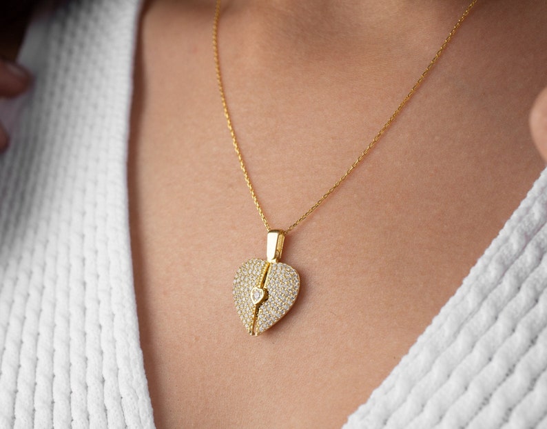 Personalized Heart Necklace With Hidden Names, Secret Message Love Pendant, Graduation Gift, Bridesmaid Gift, Gift For Women, Her Gift